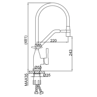 Смеситель для кухни Frap F4497-3 золотой сатин